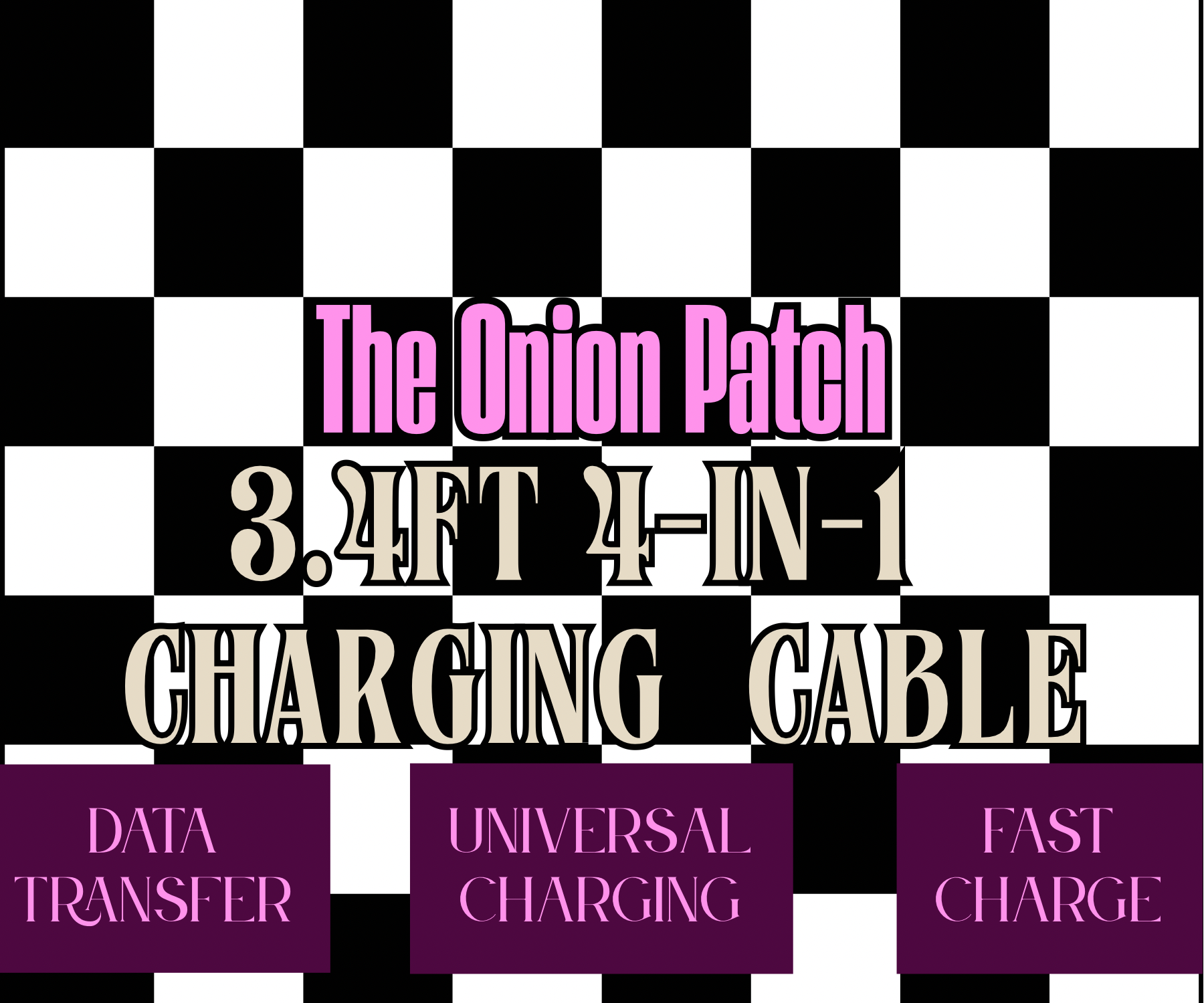 Clear Multicolor Beaded 4-IN-1 Charging Cable