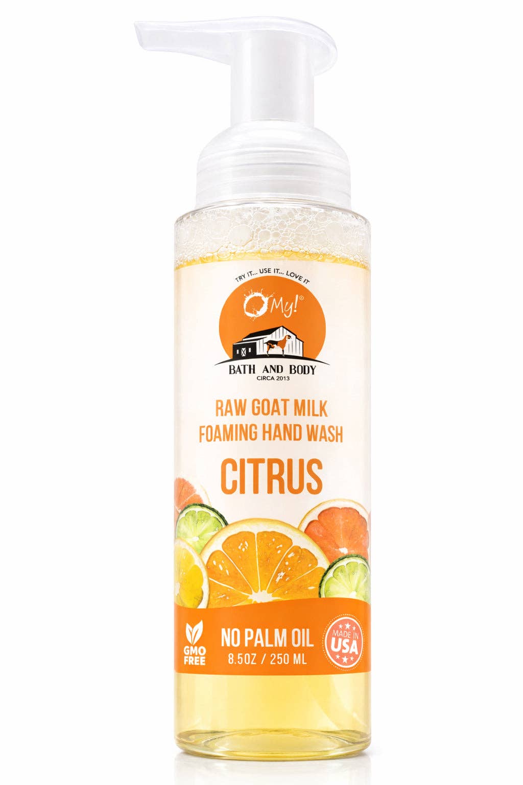 O My! Goat Milk Foaming Hand Wash | Rich, Creamy Foam | Made with Raw Goat Milk | Free of Parabens & More | Handcrafted in USA