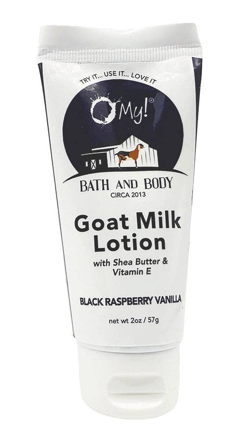 O My! Goat Milk 2oz Traveler Size Lotion | Made with Raw Goat Milk | Shea Butter and Vit E | Free of Parabens & More | Handcrafted in USA