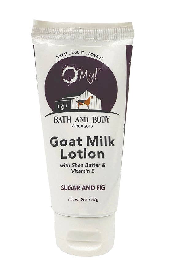 O My! Goat Milk 2oz Traveler Size Lotion | Made with Raw Goat Milk | Shea Butter and Vit E | Free of Parabens & More | Handcrafted in USA