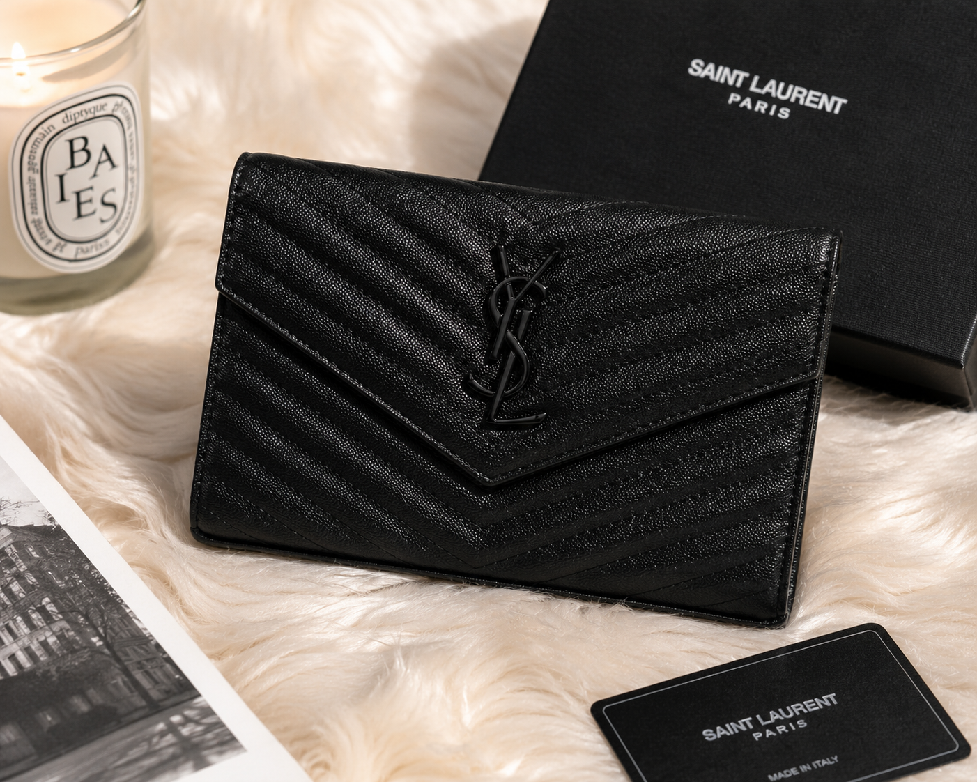 Luxury Black Quilted Chain Crossbody Bag – Women's Elegant Envelope Shoulder Purse