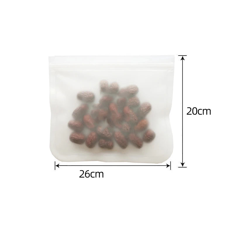 Reusable Silicone Food Storage Bags, Stand-Up Design