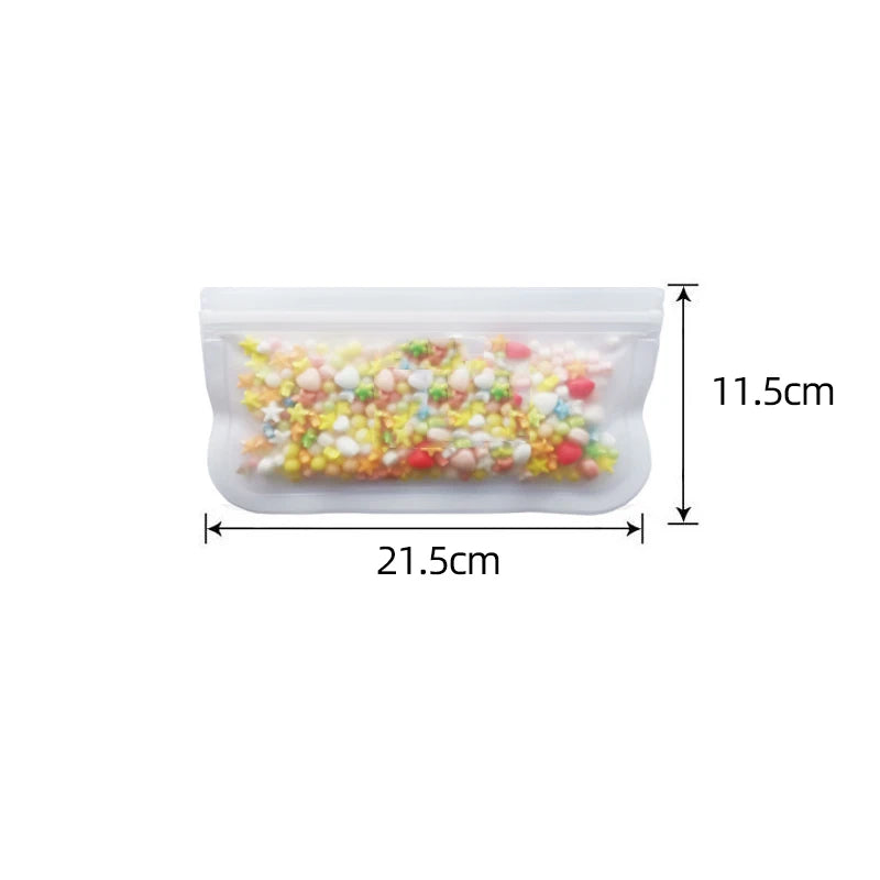 Reusable Silicone Food Storage Bags, Stand-Up Design