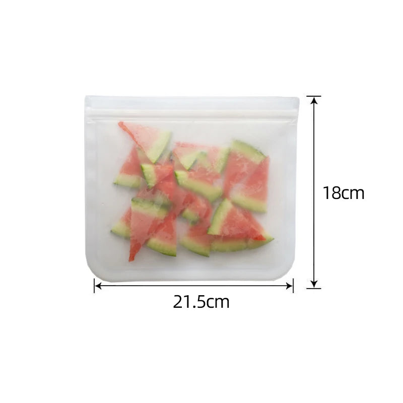 Reusable Silicone Food Storage Bags, Stand-Up Design
