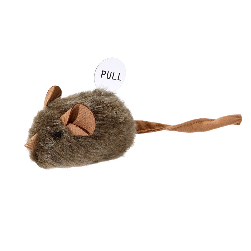 Cat Toy Simulation Squeaky Mouse with Smart Sensor Sound Plush Mouse Self-Entertainment Boredom-Relief Teasing Cat Stick Pet Toy