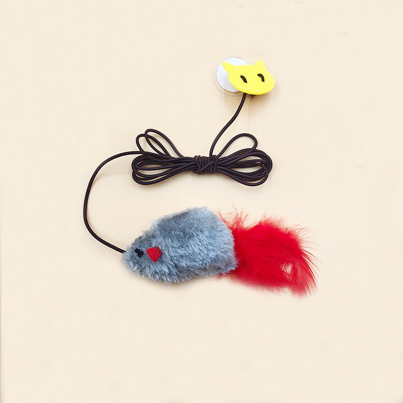 Cat Toy Simulation Squeaky Mouse with Smart Sensor Sound Plush Mouse Self-Entertainment Boredom-Relief Teasing Cat Stick Pet Toy