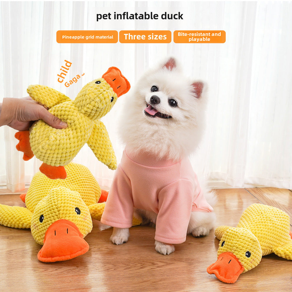 Cat Yellow Duck Dog Toy Plush Bite-Resistant Molar Sound Cat Boredom Relief Artifact Golden Retriever Dog Pet Supplies