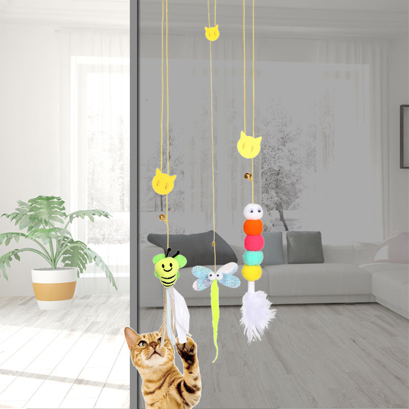 Hanging Cat Toy, Bite-Resistant Teasing Stick, Catnip, Cat Self-Entertainment Feather Toy, Kitten Pet Supplies, Bite-Resistant