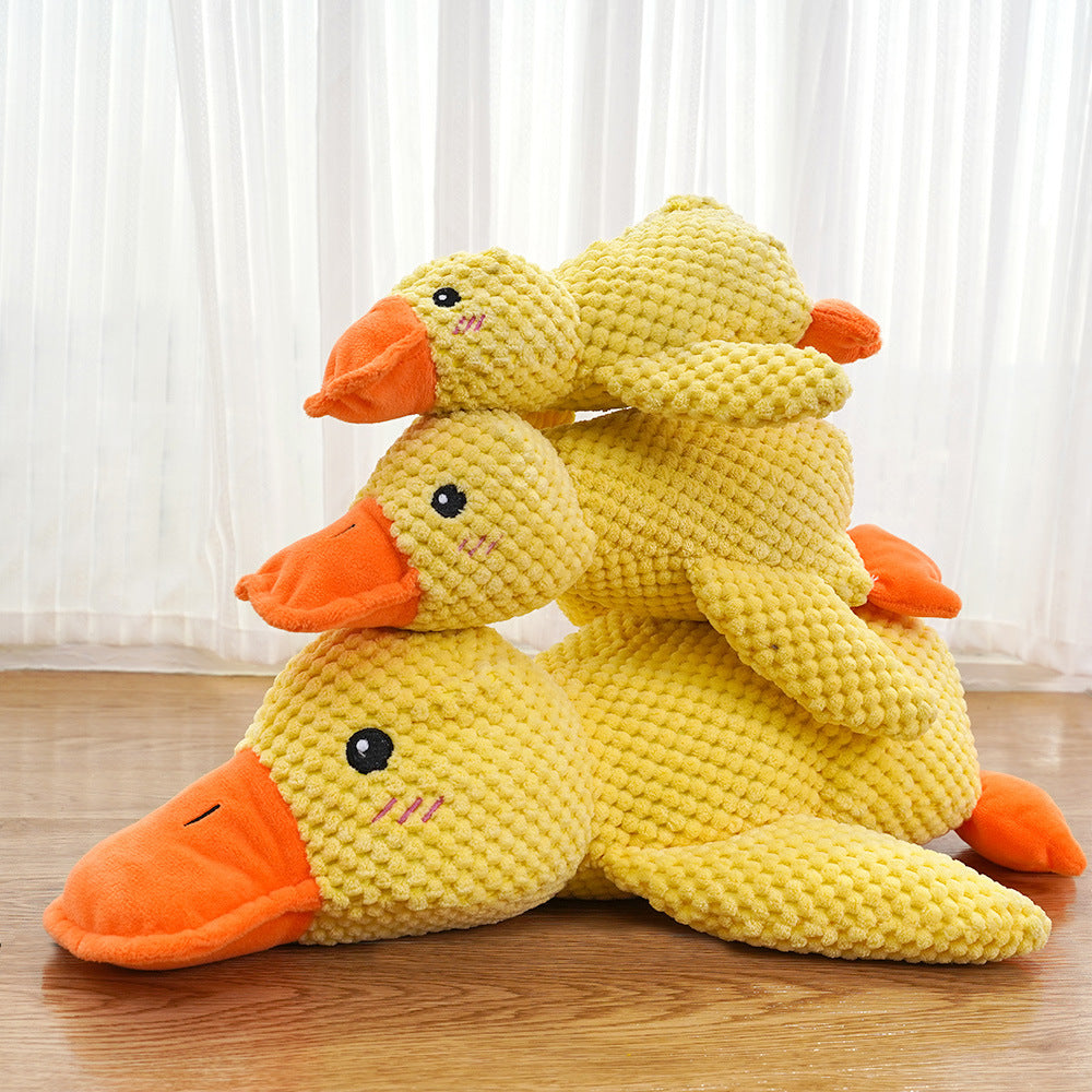Cat Yellow Duck Dog Toy Plush Bite-Resistant Molar Sound Cat Boredom Relief Artifact Golden Retriever Dog Pet Supplies