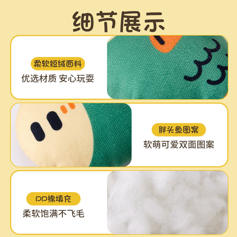New Sounding Dog Toy Simulates Fat-Headed Fish, Grinds Teeth and Cleans Teeth, Self-Pleasure and Relieves Boredom, Cotton Rope Pet Toy Cross-Border Wholesale
