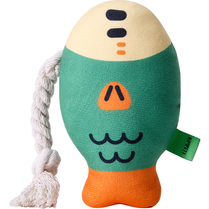 New Sounding Dog Toy Simulates Fat-Headed Fish, Grinds Teeth and Cleans Teeth, Self-Pleasure and Relieves Boredom, Cotton Rope Pet Toy Cross-Border Wholesale