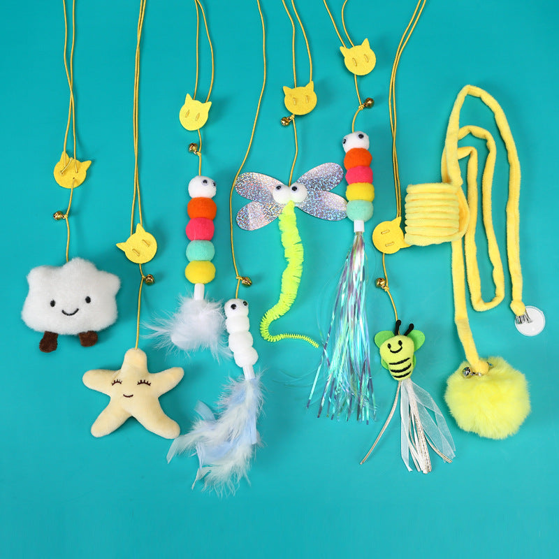 Hanging Cat Toy, Bite-Resistant Teasing Stick, Catnip, Cat Self-Entertainment Feather Toy, Kitten Pet Supplies, Bite-Resistant