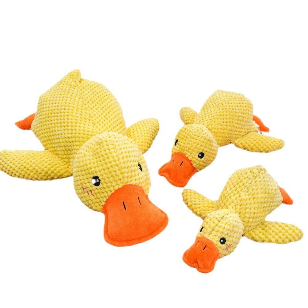 Cat Yellow Duck Dog Toy Plush Bite-Resistant Molar Sound Cat Boredom Relief Artifact Golden Retriever Dog Pet Supplies