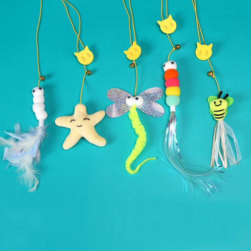 Hanging Cat Toy, Bite-Resistant Teasing Stick, Catnip, Cat Self-Entertainment Feather Toy, Kitten Pet Supplies, Bite-Resistant