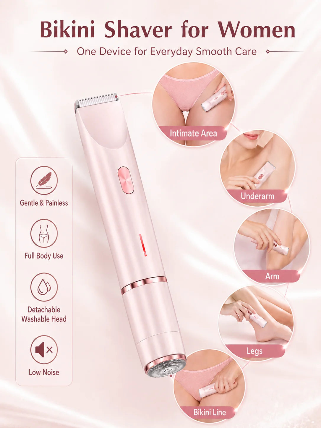 Rechargeable 2-in-1 Bikini and Underarm Trimmer