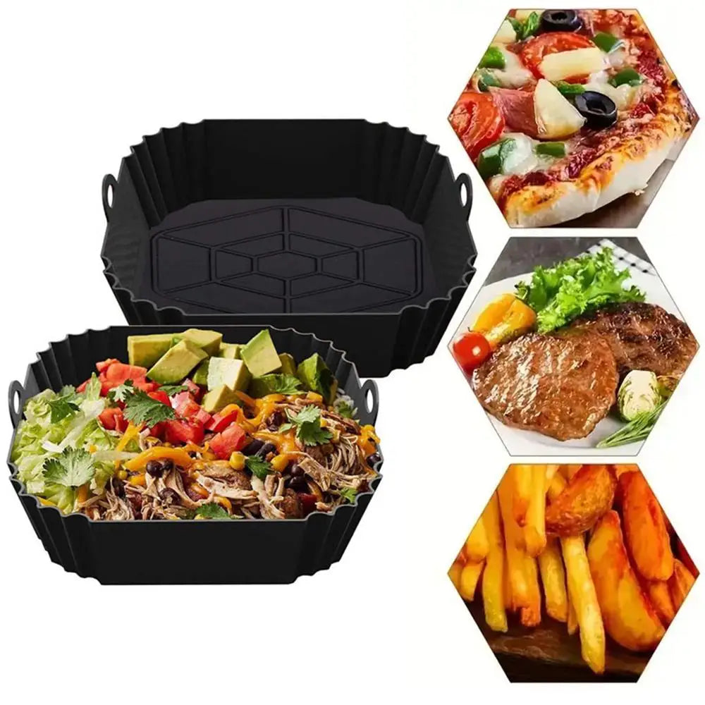 1pcs Air Fryer Silicone Liners Square Airfryer Liners Reusable Air Fryer Accessories Replacement for Parchment Airfryer Liners