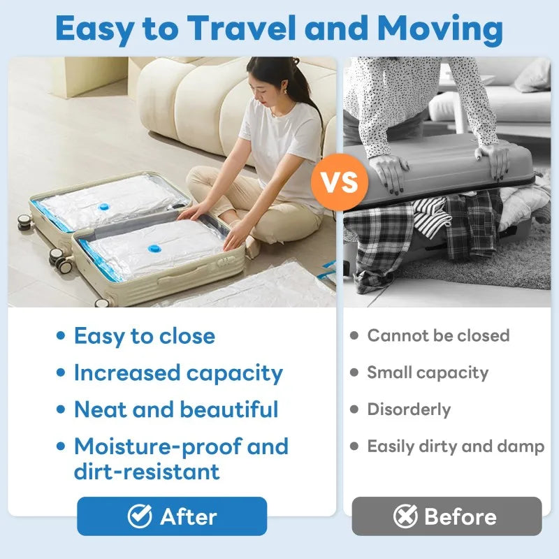 Large Capacity Vacuum Storage Bags for Clothes,Bedding,Space Saving Bags Storage Space Saver Compression Bags Vacuum Seal Packet