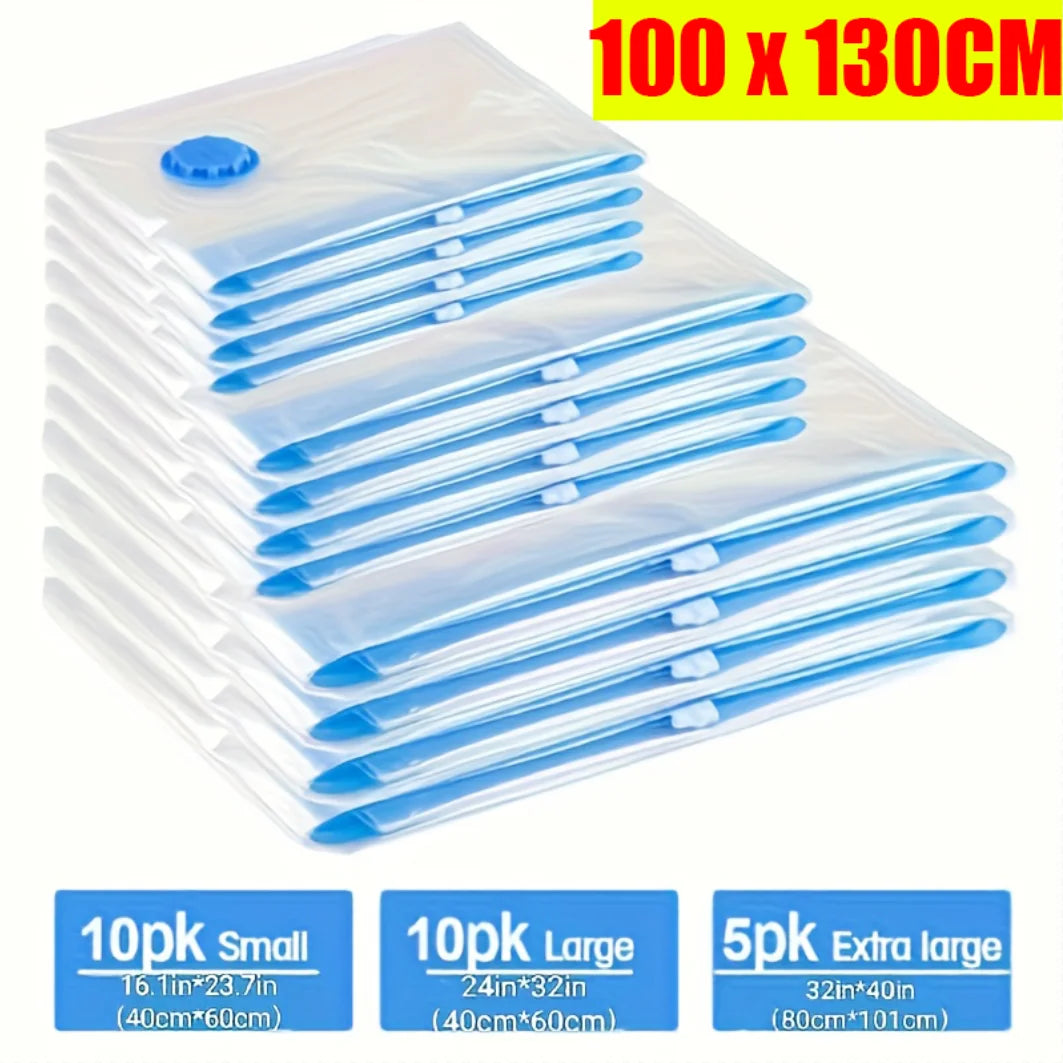3/5/10PCS Vacuum Storage Bags For Clothes,Bedding,Space Saving Bags Storage Vacuum Seal Packet,Folding Compressed Organizer Bag