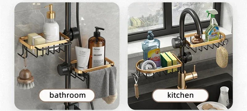 Aluminum Sink Caddy with Faucet Holder