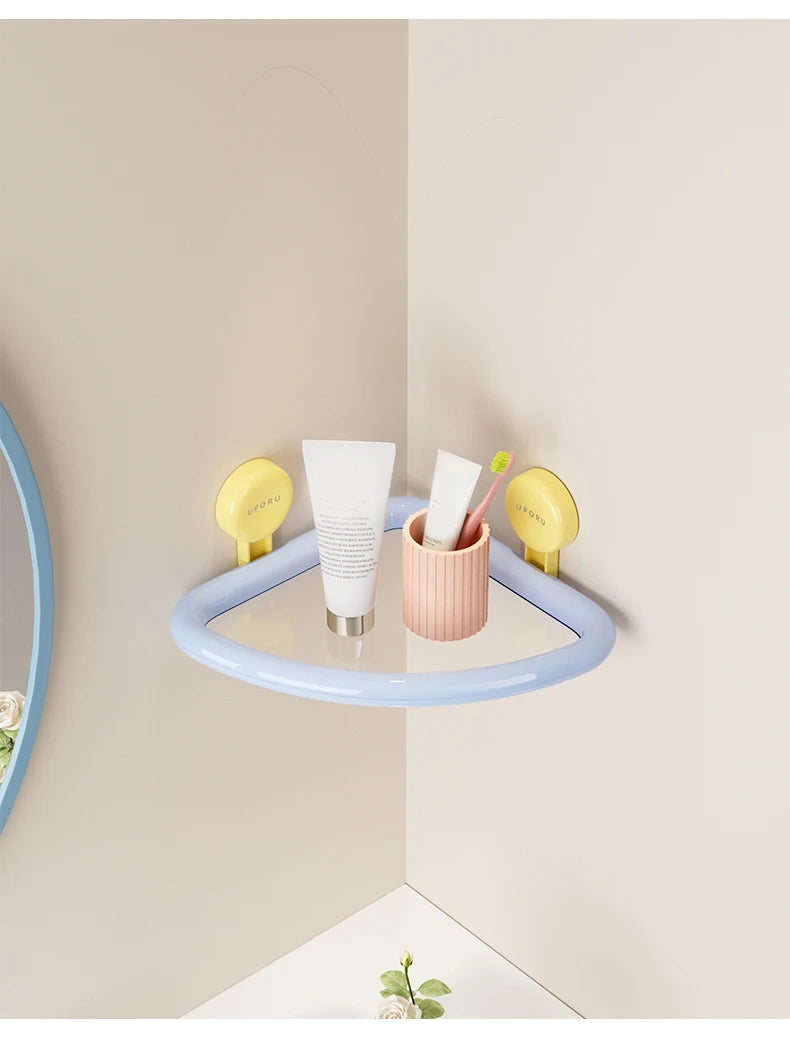 No-Drill Triangle Shower Storage Shelf
