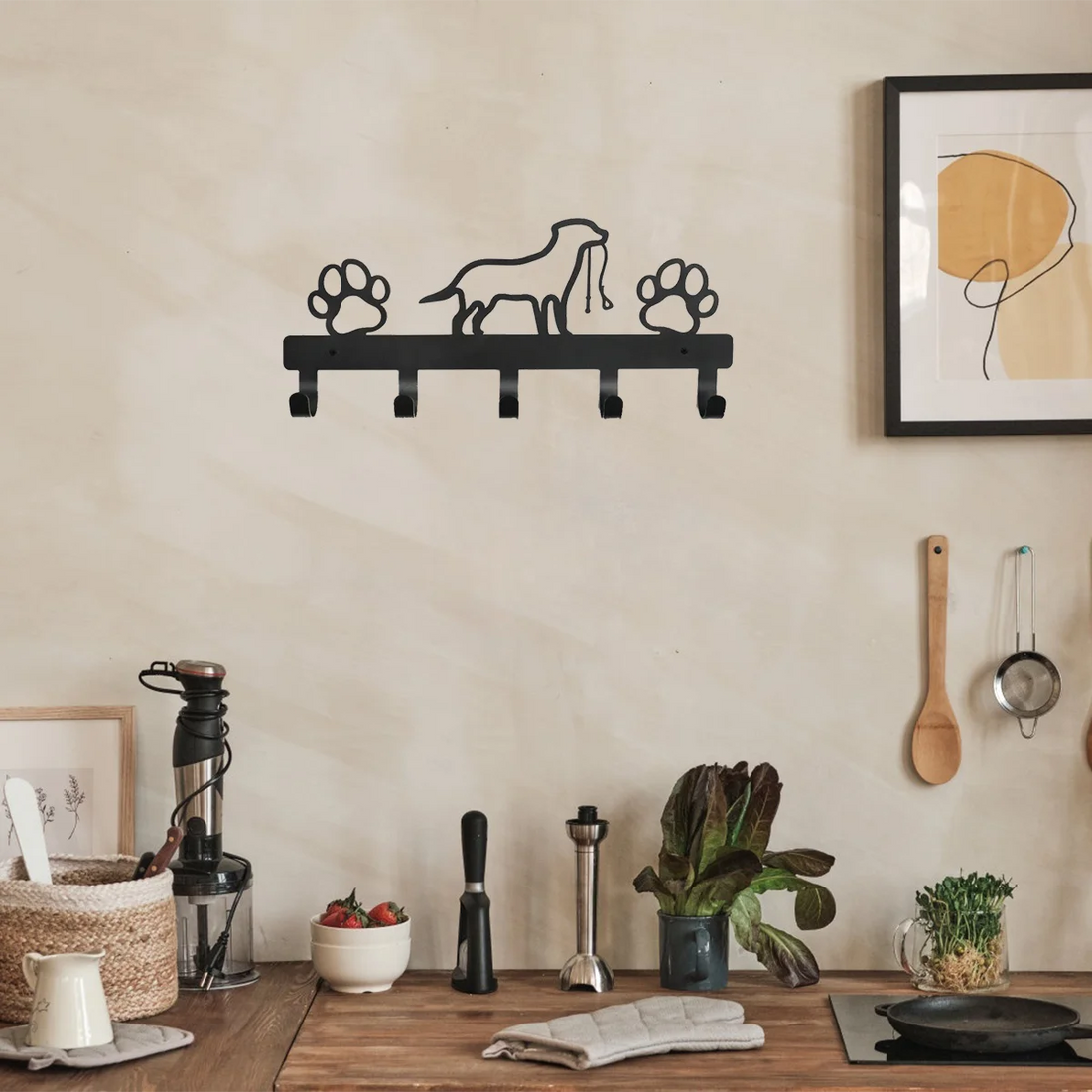 Black Cat Iron Wall Key Holder