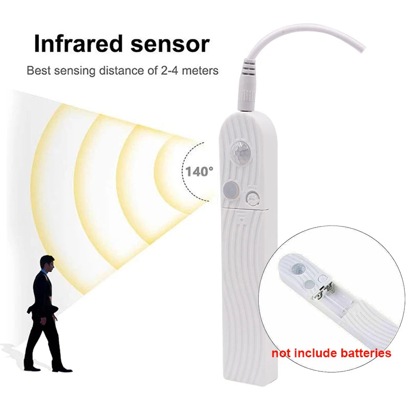 Battery-Powered Motion Sensor COB LED Strip Light