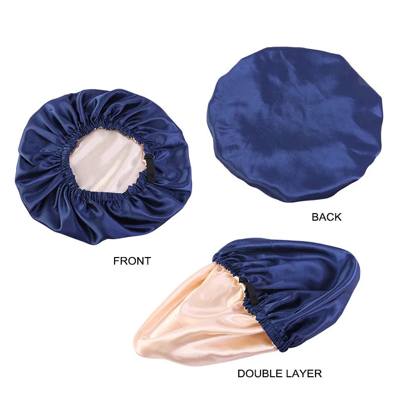 Adjustable Satin Bonnet for Sleeping