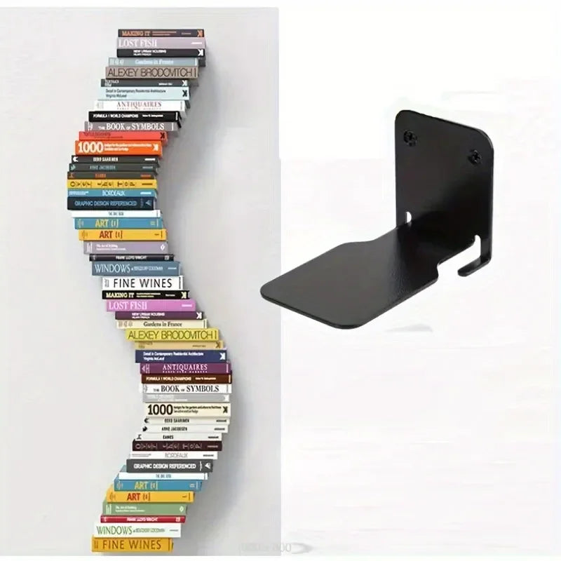 4-Piece Matte Black Metal Floating Shelves