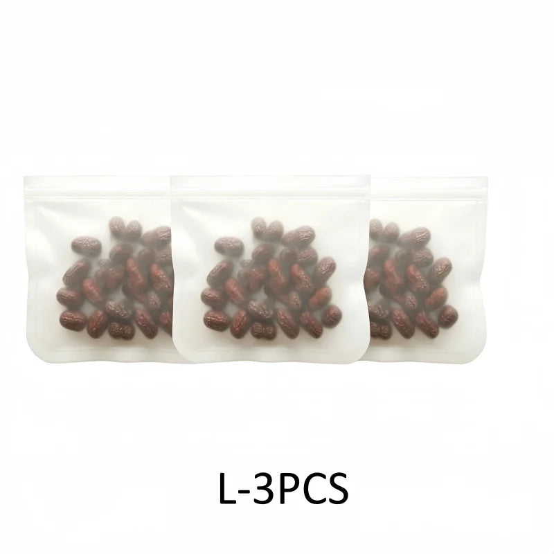 Reusable Silicone Food Storage Bags, Stand-Up Design