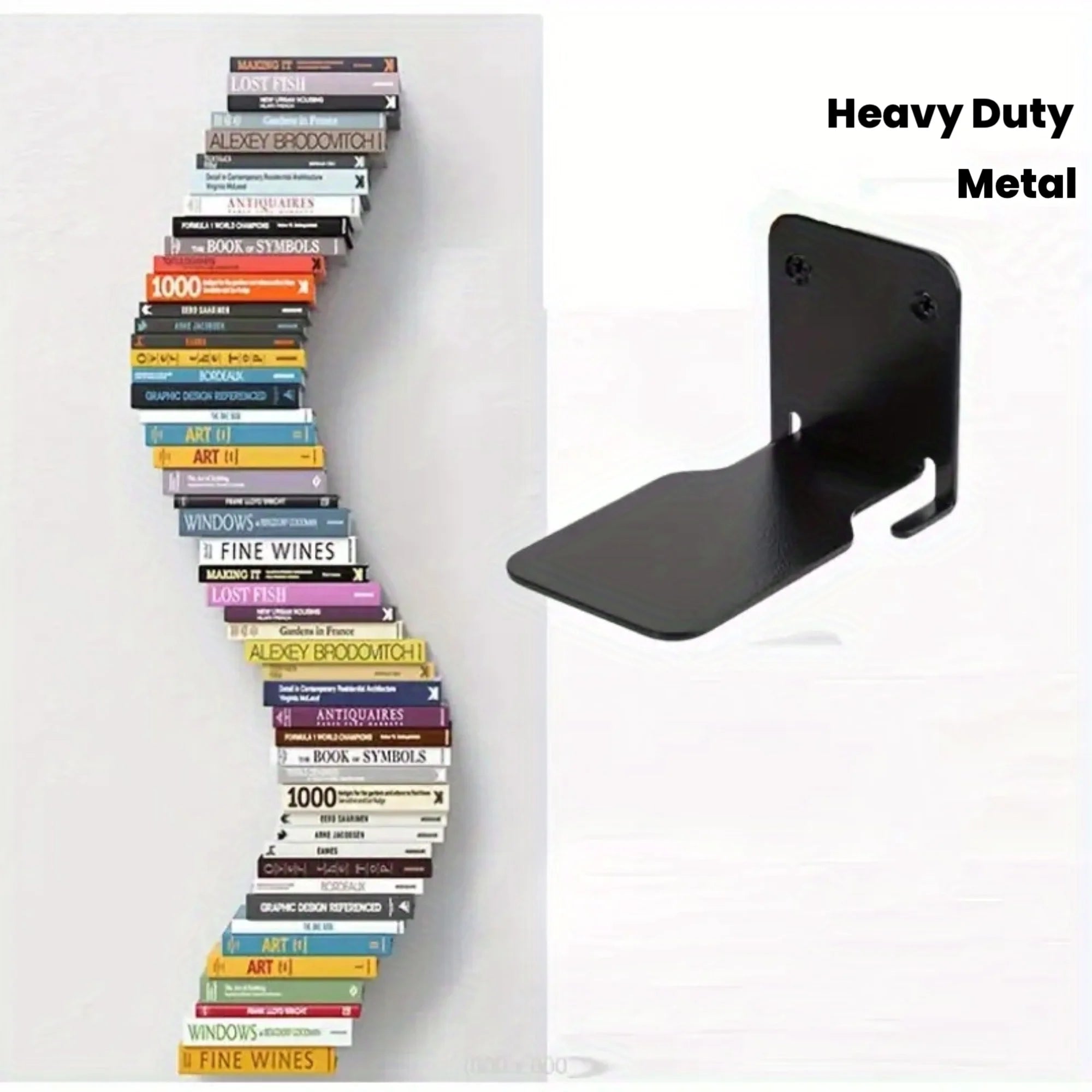 4-Piece Matte Black Metal Floating Shelves