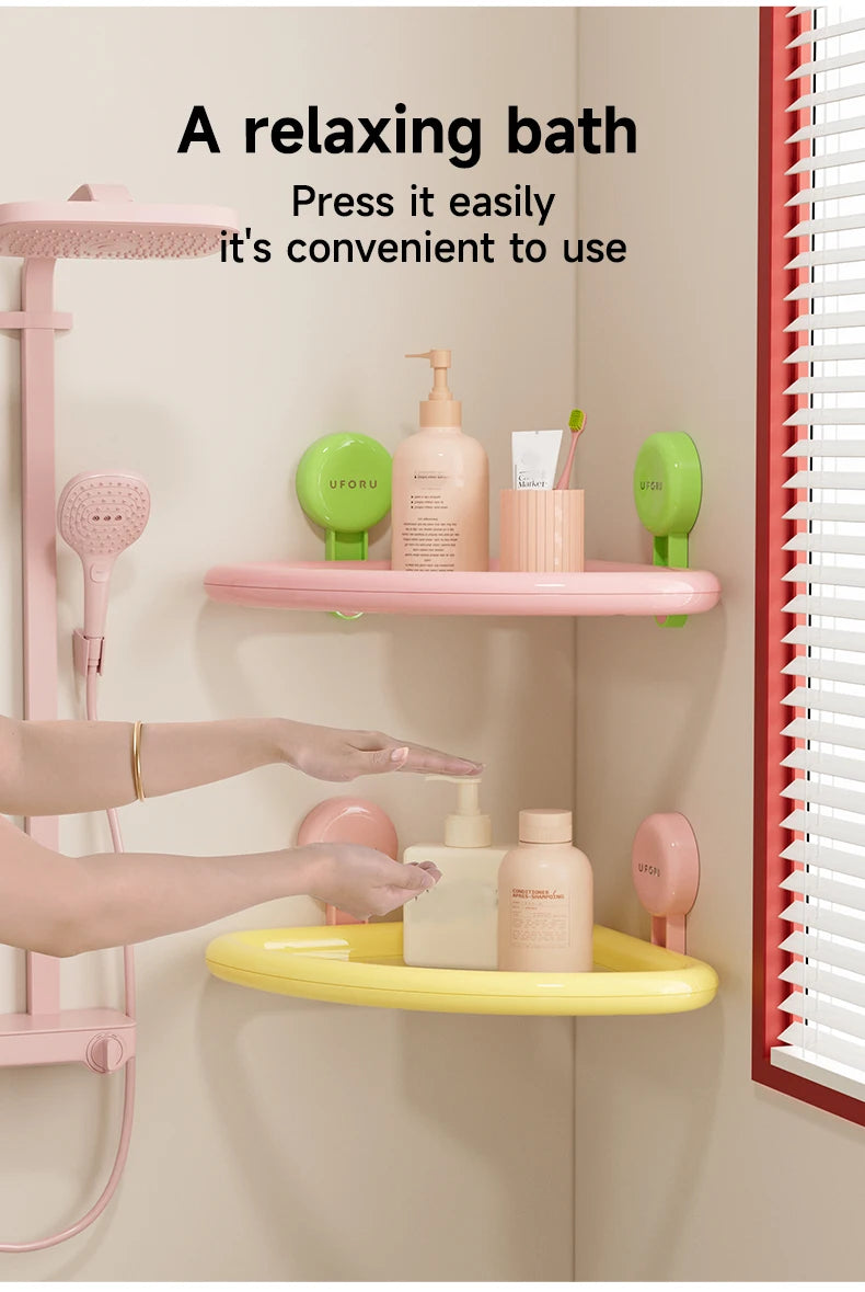 No-Drill Triangle Shower Storage Shelf