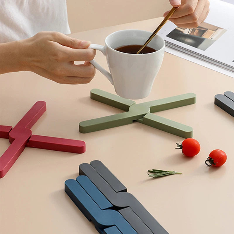 Foldable Silicone X-Shaped Trivet