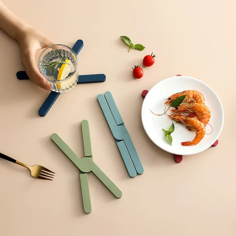 Foldable Silicone X-Shaped Trivet