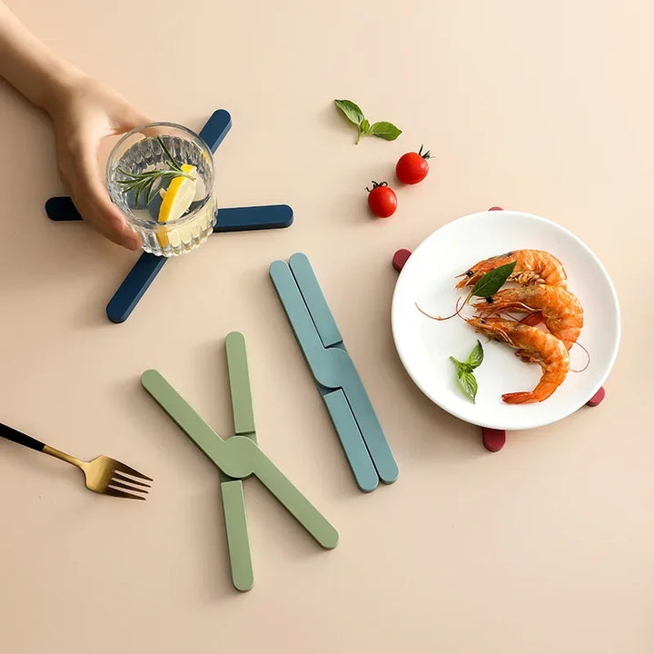 Foldable Silicone X-Shaped Trivet
