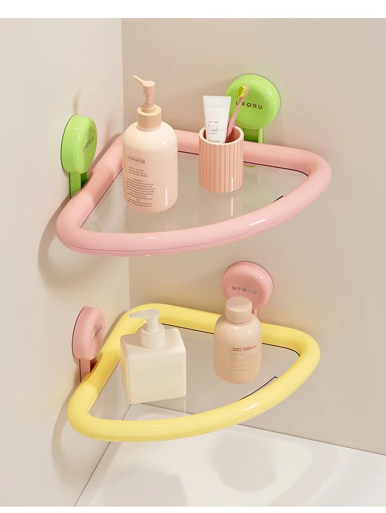 No-Drill Triangle Shower Storage Shelf
