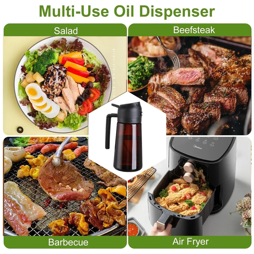 2-in-1 Glass Oil Dispenser and Sprayer
