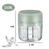 100ML/250ML Electric Meat Mincer Garlic Chopper Rotate Garlic Press Crusher Vegetable Onion Cutter Kitchen Cooking Accessories