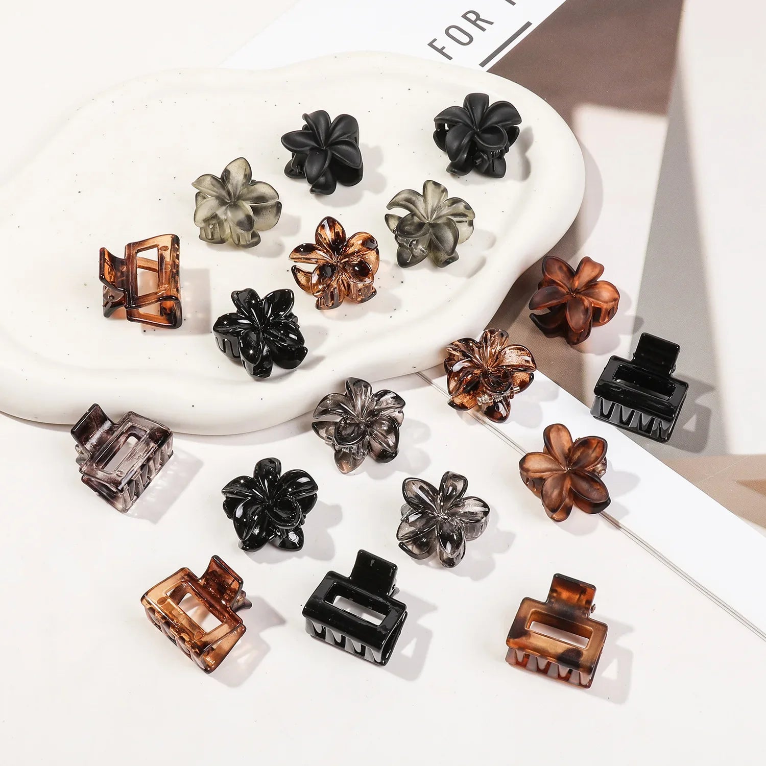 12-Piece Mini Flower Hair Clips