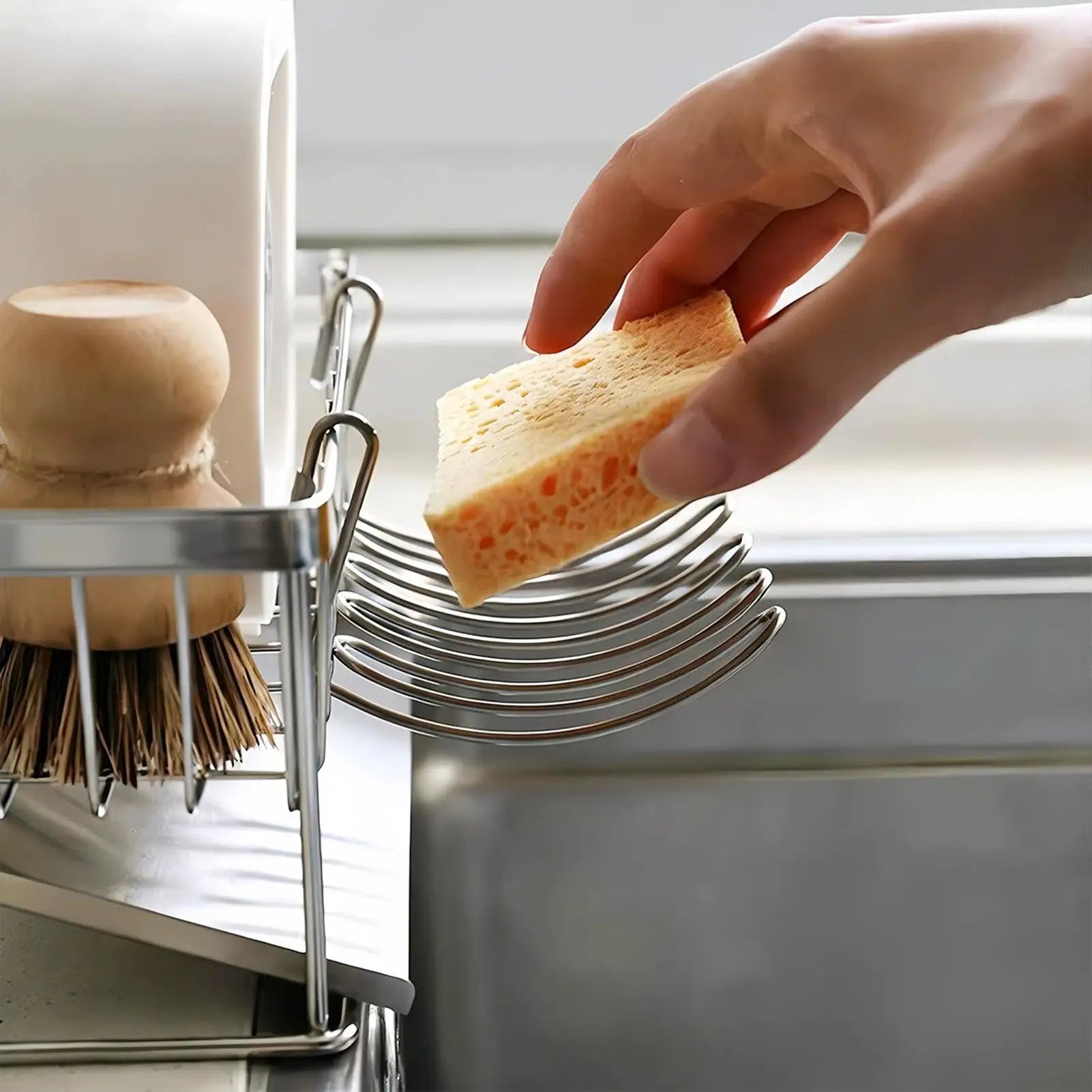Expandable Stainless Steel Over-Sink Drain Rack