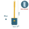 Flat-Head Silicone Toilet Brush with Holder