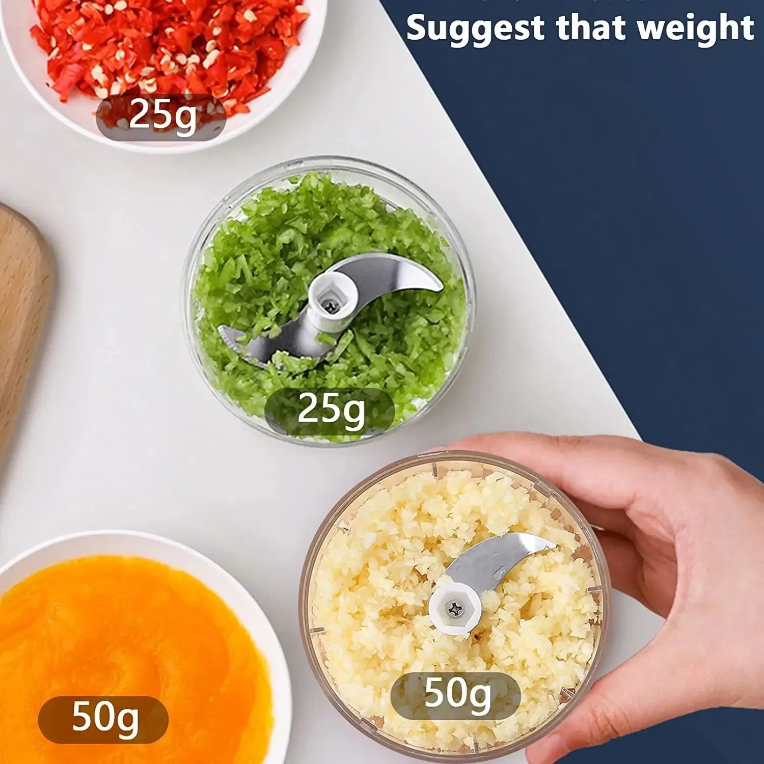 100ML/250ML Electric  Meat Mincer Garlic Chopper Rotate Garlic Press Crusher Vegetable Onion Cutter Kitchen Cooking Accessories