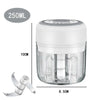 100ML/250ML Electric Meat Mincer Garlic Chopper Rotate Garlic Press Crusher Vegetable Onion Cutter Kitchen Cooking Accessories