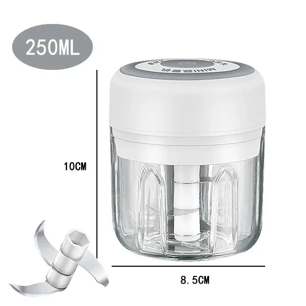 100ML/250ML Electric  Meat Mincer Garlic Chopper Rotate Garlic Press Crusher Vegetable Onion Cutter Kitchen Cooking Accessories