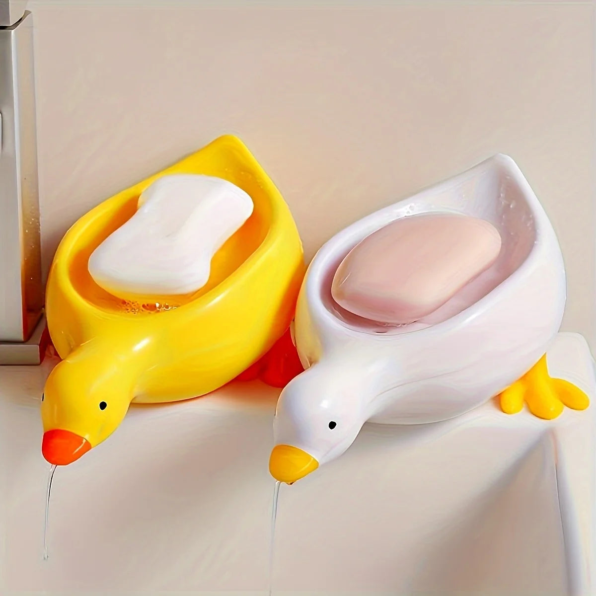 Duck-Shaped Self-Draining Soap Dish