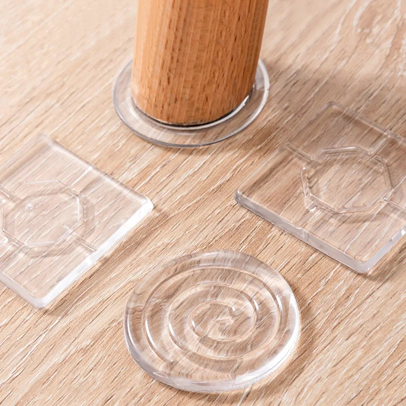 4-Piece Transparent Silicone Furniture Floor Protectors