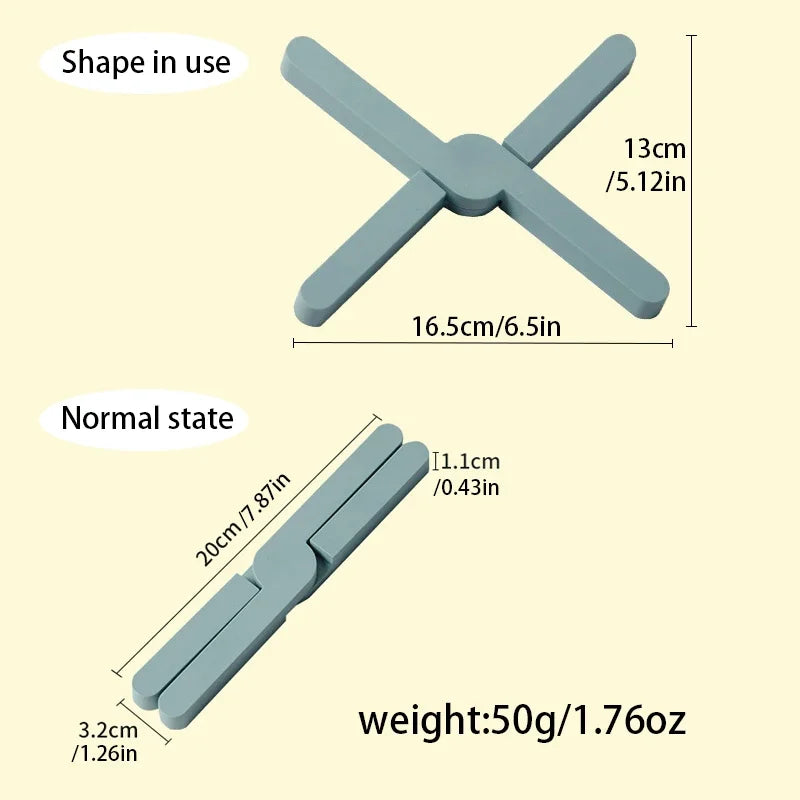 Foldable Silicone X-Shaped Trivet