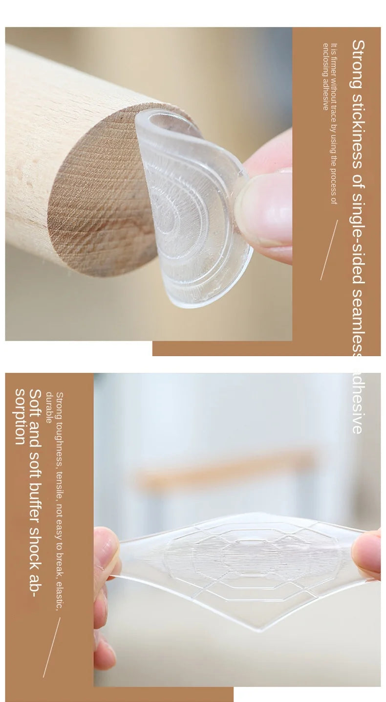 4-Piece Transparent Silicone Furniture Floor Protectors