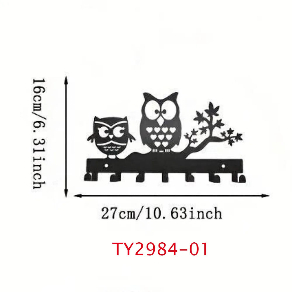 Black Cat Iron Wall Key Holder