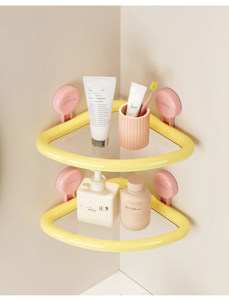 No-Drill Triangle Shower Storage Shelf
