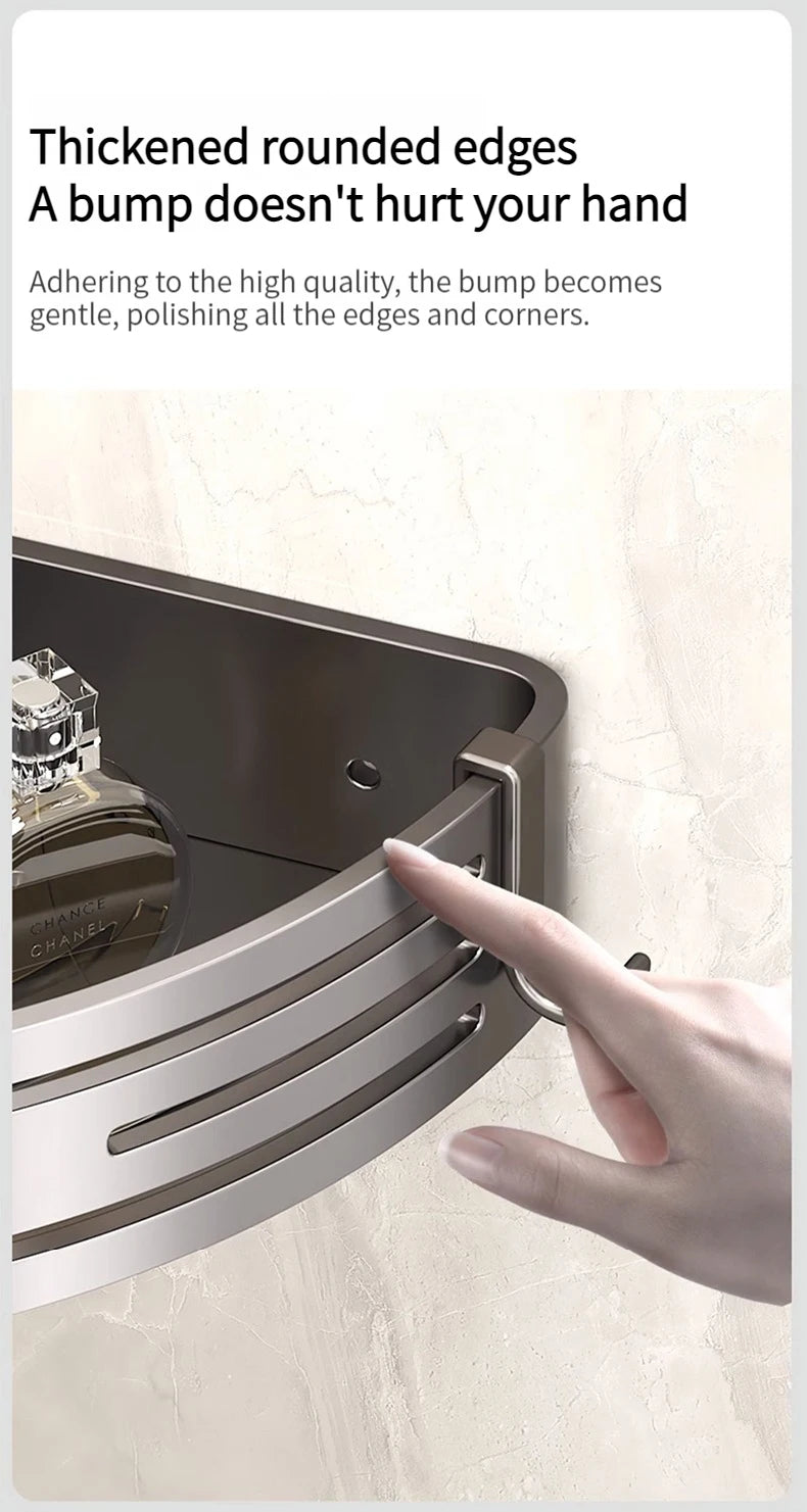 No-Drill Aluminum Bathroom Shower Shelf
